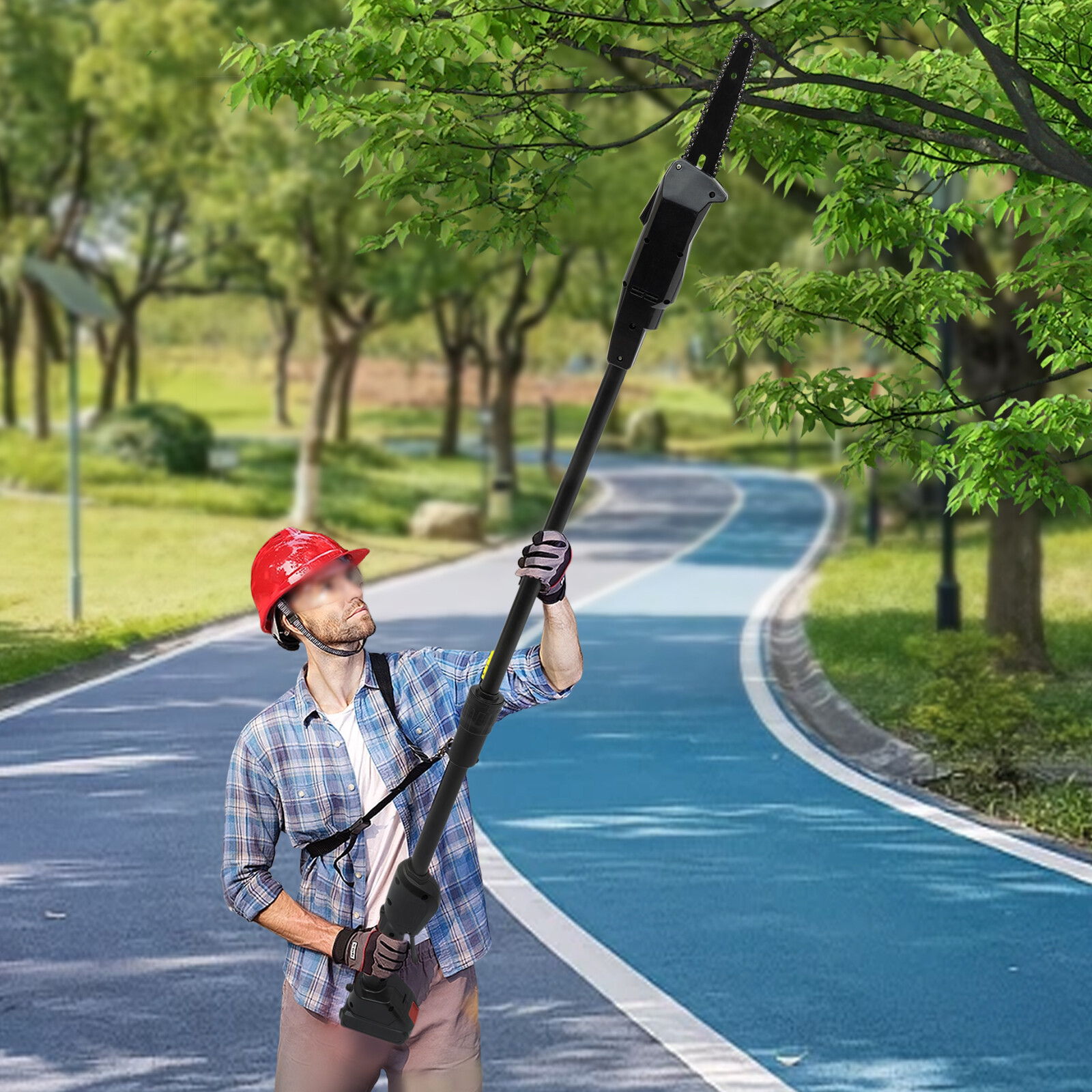 Electric Pole Chain Saw Tree Branch Limb Log Bush Trimmer Pruner Garden Tools gallery