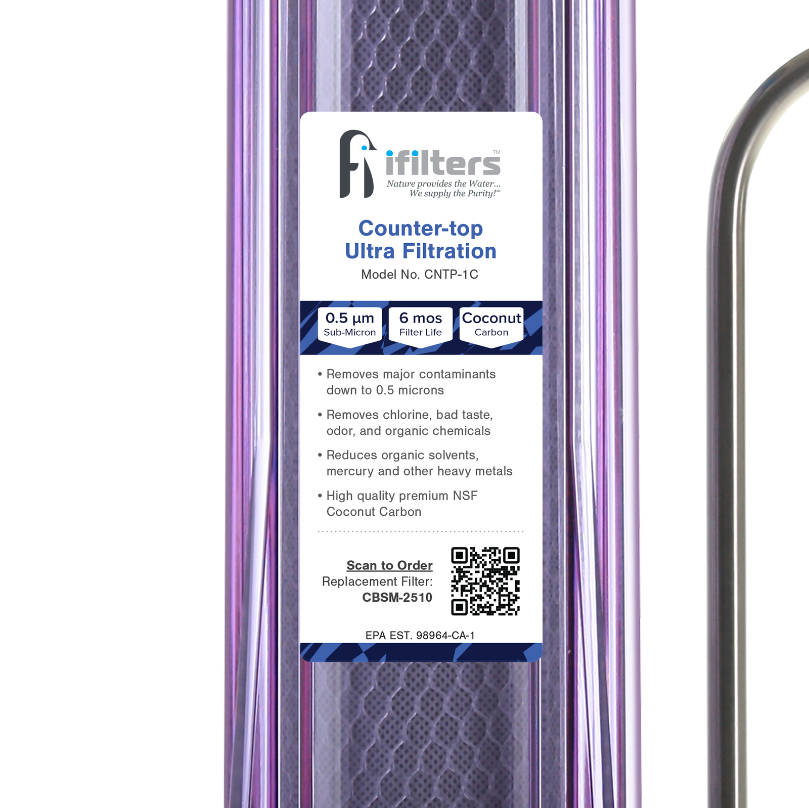 Countertop Ultra Drinking Water Filter For VOCs Cysts Pesticides Chlorine, Clear gallery