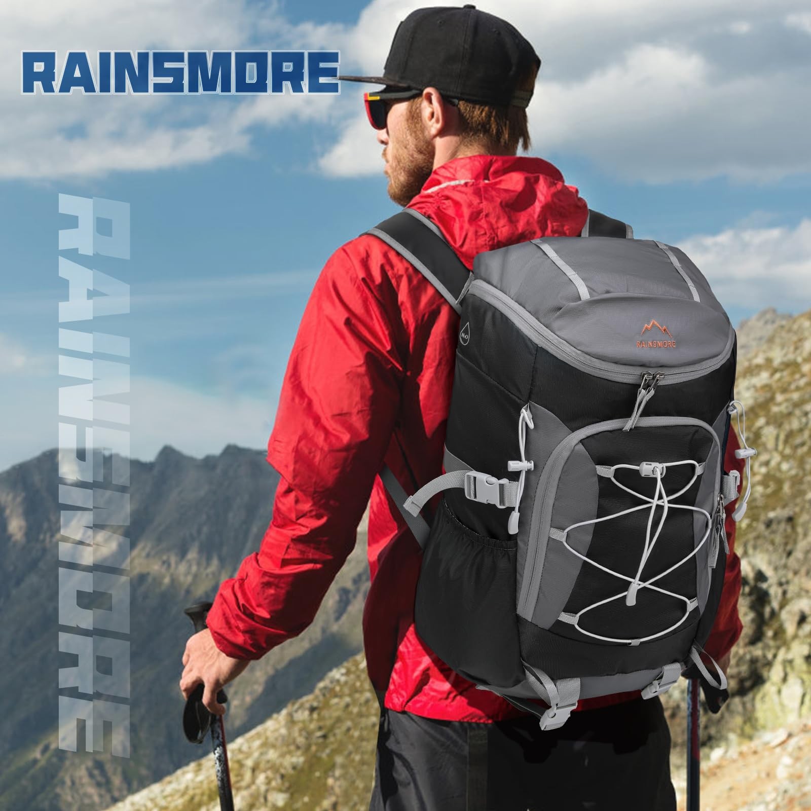 40L Foldable Hiking Backpack, Black, Packable, Waterproof, Lightweight Daypack 2