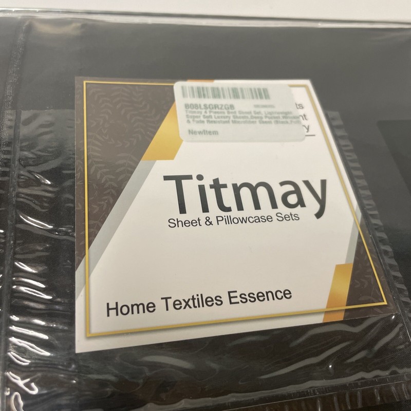 4 piece TITMAY Microfiber Bed Sheet Set FULL Size 81x96" Deep Pocket Soft BLACK gallery