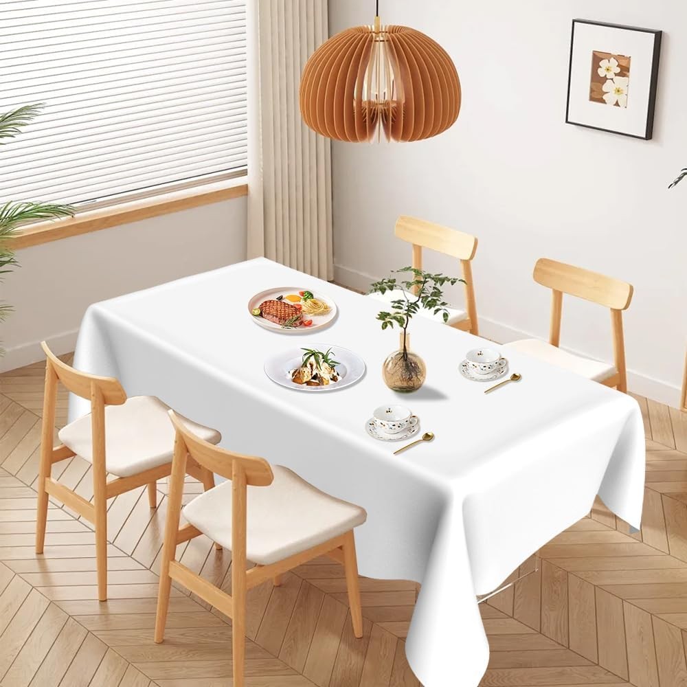 Slergut White Tablecloth, Table Cloth Rectangle 2 PCS, gallery