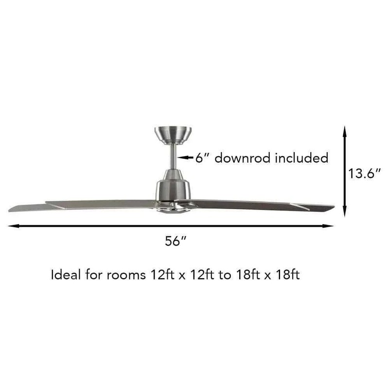 Hampton Bay Bellmore 56 in. Indoor Brushed Nickel Ceiling Fan w/ DC Motor+Remote gallery