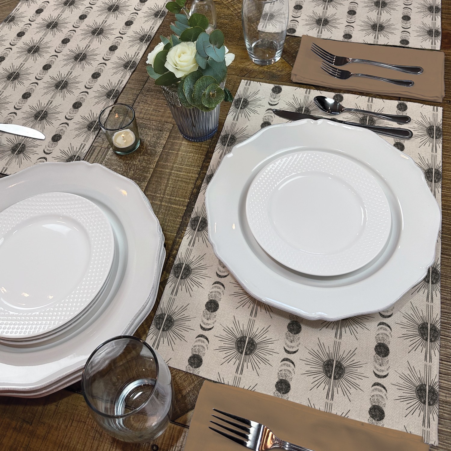 Sun & Moon 4-Pack Poly-Cotton Blend Placemats Manufactured in The USA gallery