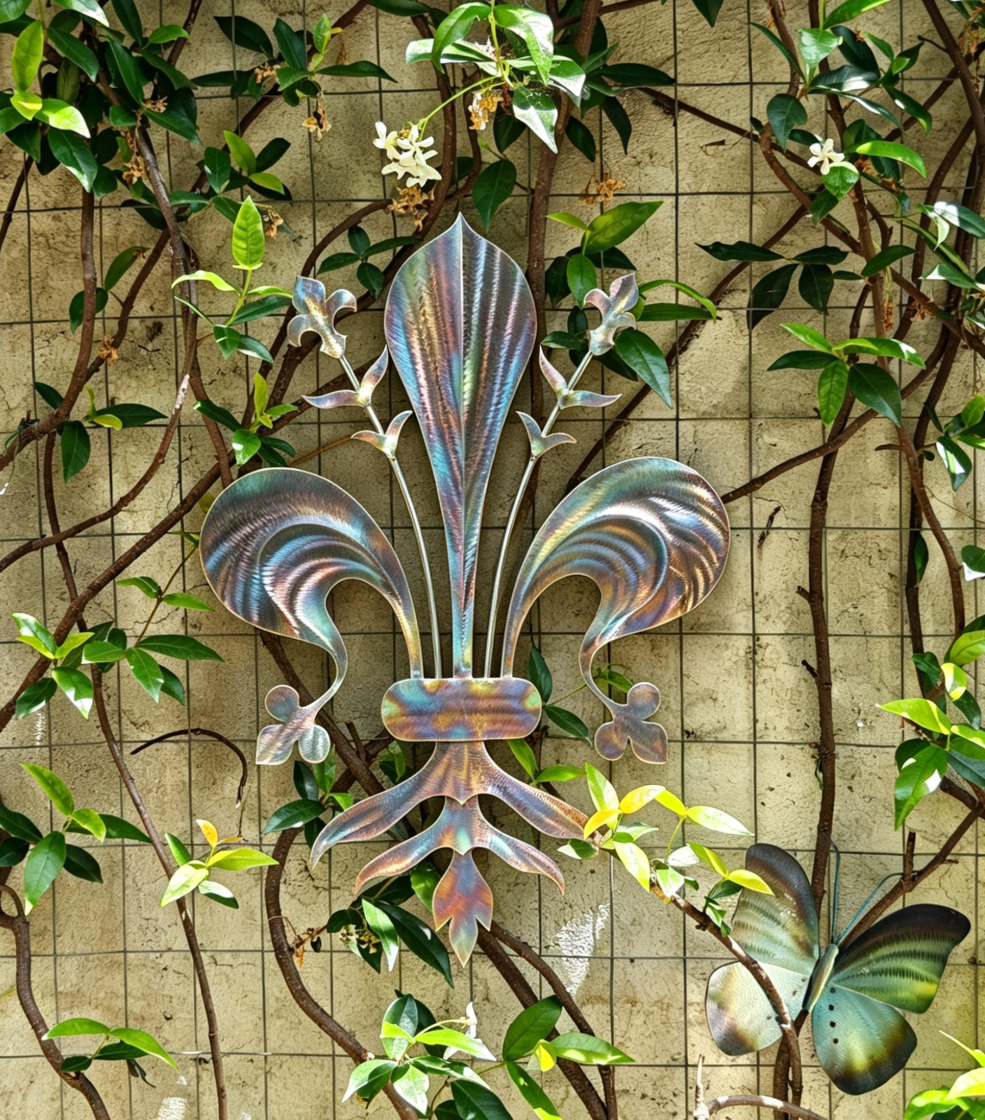 Iridescent Lily in Handmade Stainless Steel, Metal Wall Decor, Rainbow Metal gallery