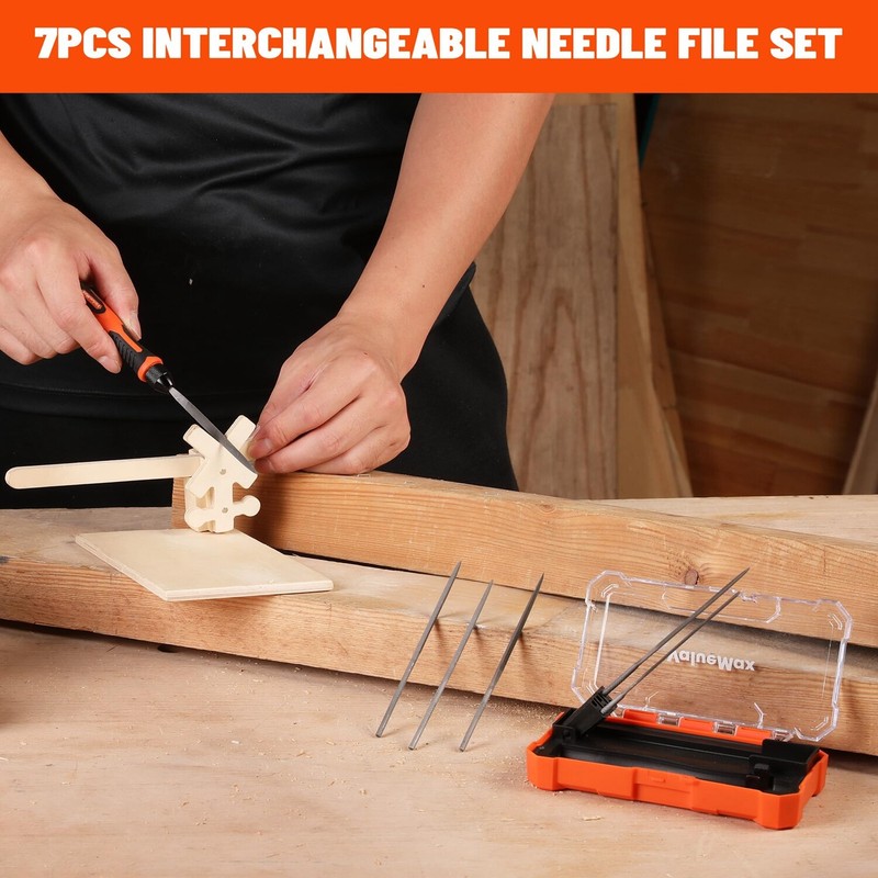 ValueMax 7PC Interchangeable Needle File Set w/Plastic Case Chromium Alloy Steel gallery