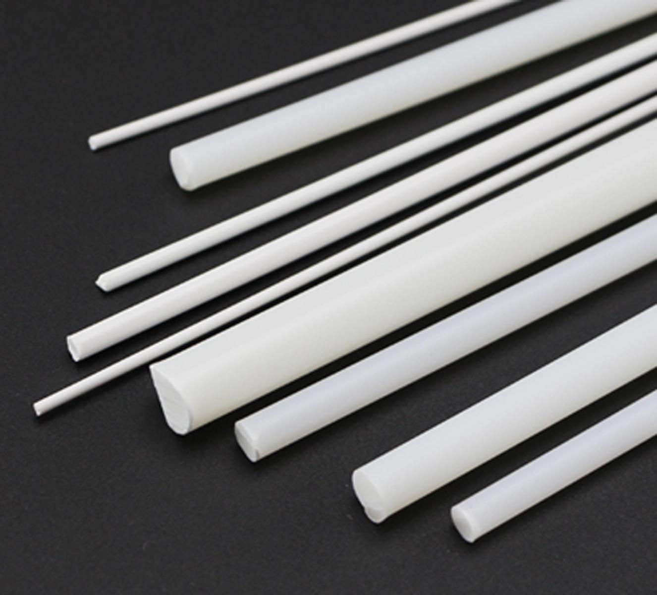 US Stock 10x ABS Styrene Plastic Round Bar Rod Dia 1mm length 9.8" 250mm White gallery