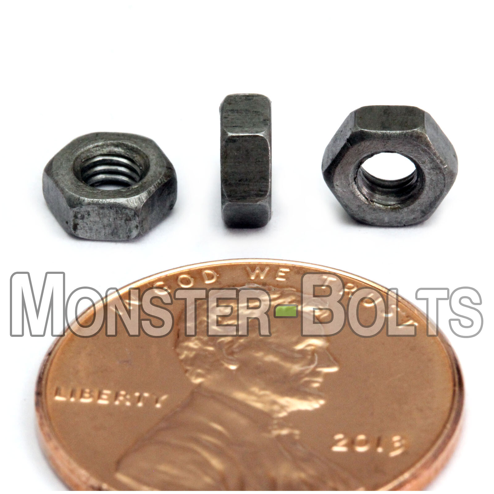 M3-0.50 Metric Hex Nuts, Class 10 Steel w/ Plain Finish DIN 934, Coarse Thread gallery