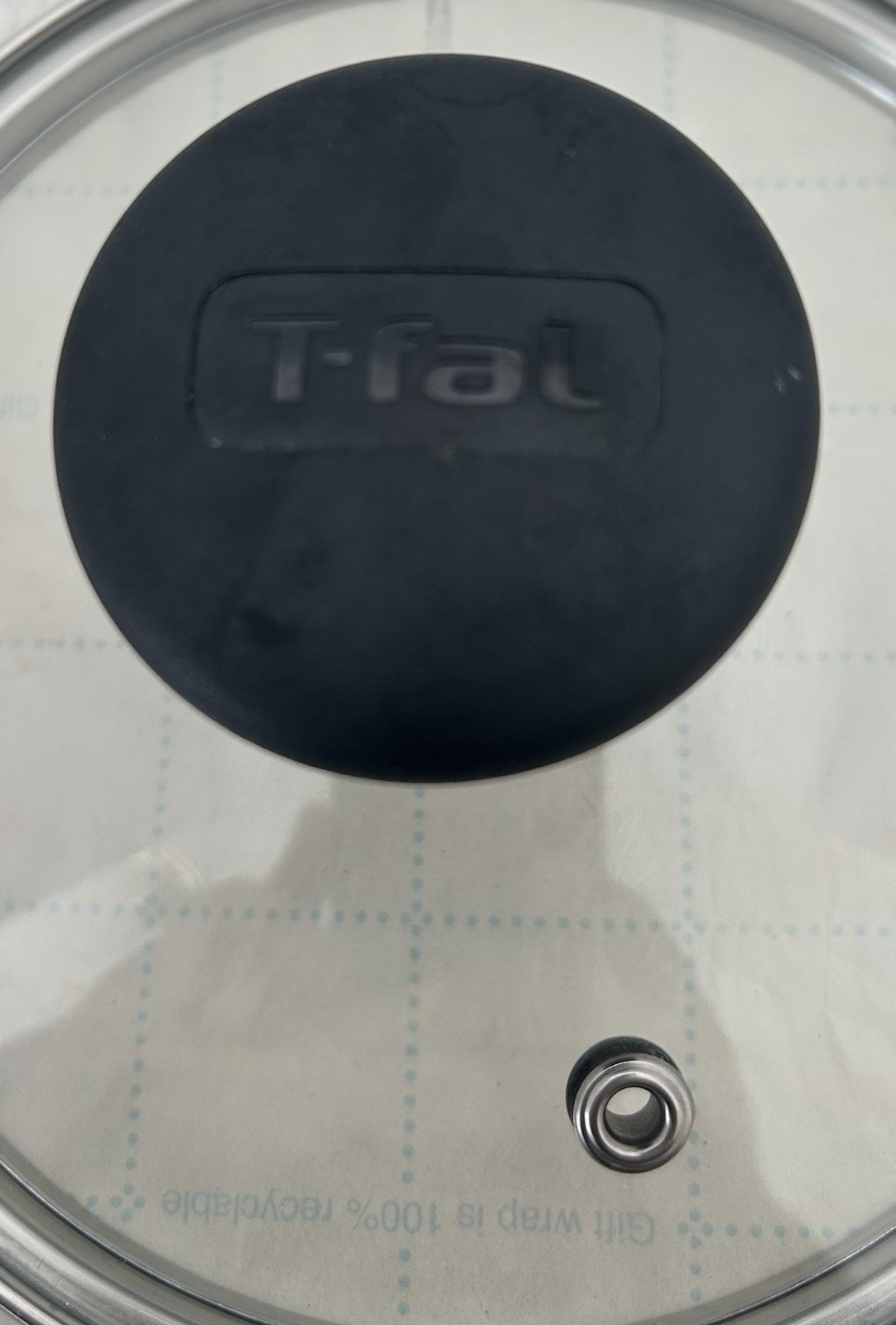 T-Fal Tempered Glass Lid 5.5" Vented Black Plastic Knob Pan Lid Replacement gallery