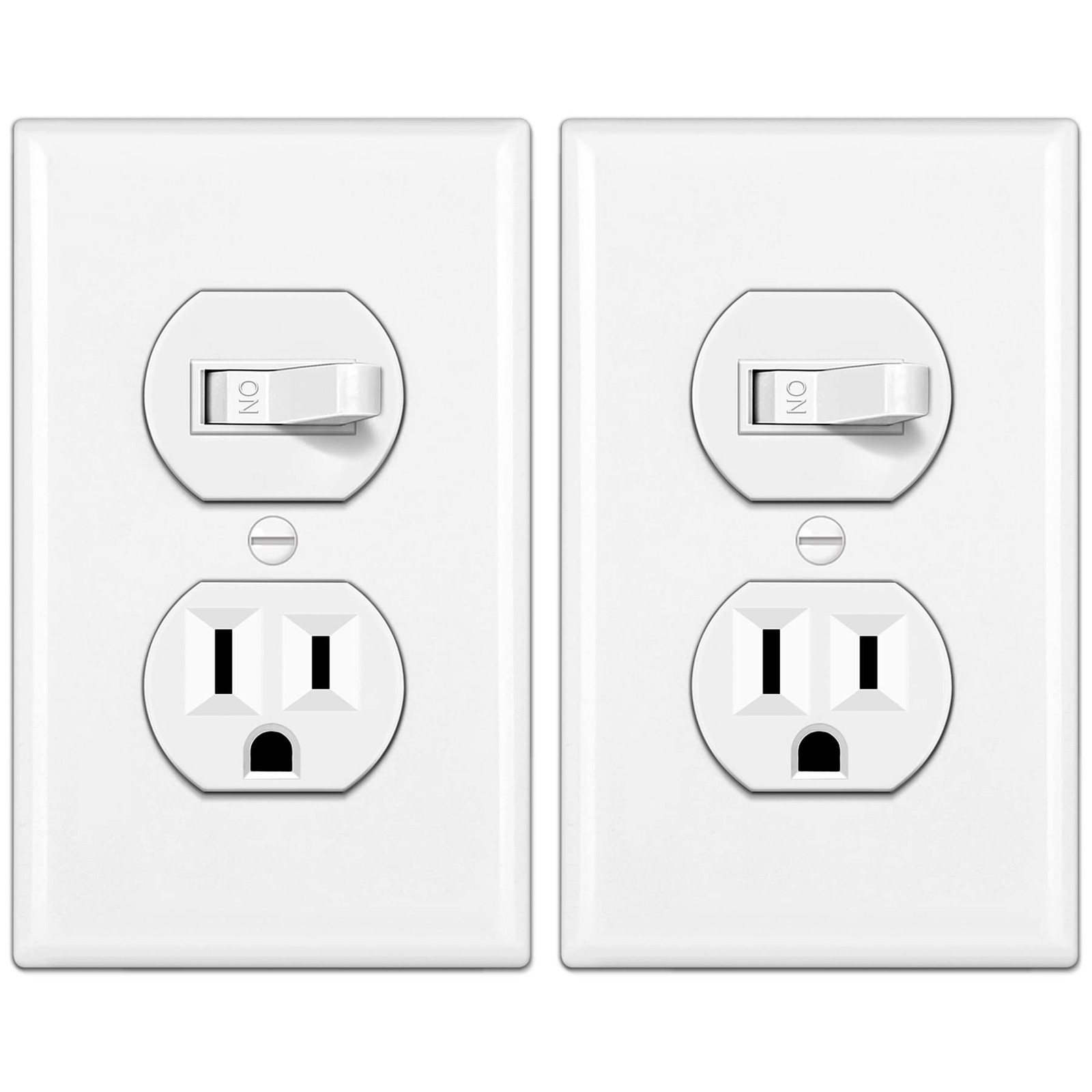 2 Pack Combination Toggle Light Switch and Duplex Receptacle Outlet Single Pole gallery