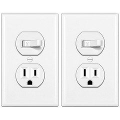 2 Pack Combination Toggle Light Switch and Duplex Receptacle Outlet Single Pole