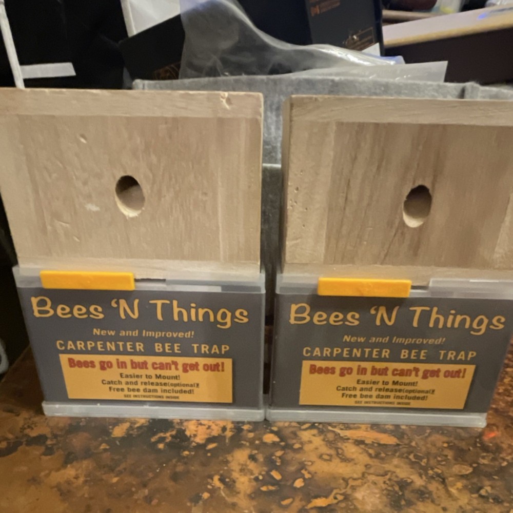 Bees 'N Things Carpenter Bee Trap 2-Pack Reusable Wood Plastic Outdoor