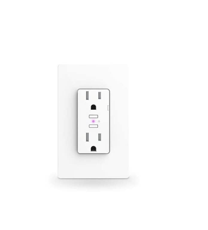 iDevices Wi-Fi Enabled Dual Control Smart Wall Outlet - White (IDEV0010) gallery