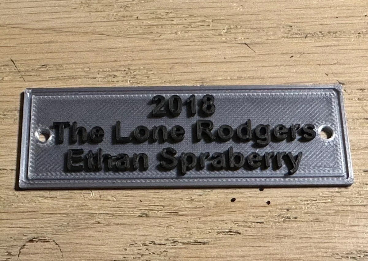 Custom 3D Printed Plastic Name Plate / Personalized Plaque 3"x1" gallery