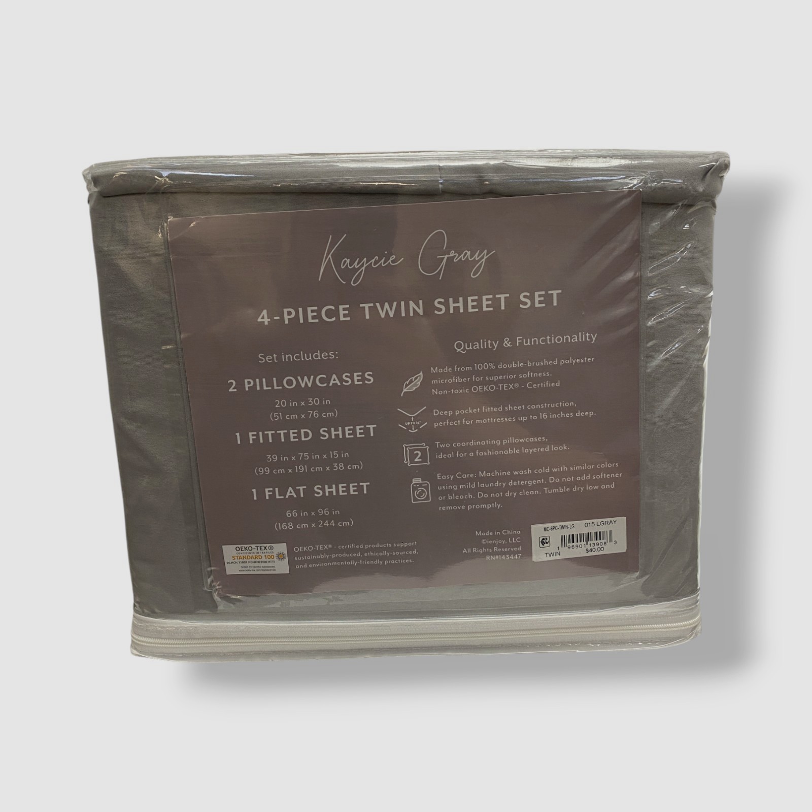 Kaycie Gray Microfiber 4-Pc. Sheet Set - Twin Size gallery