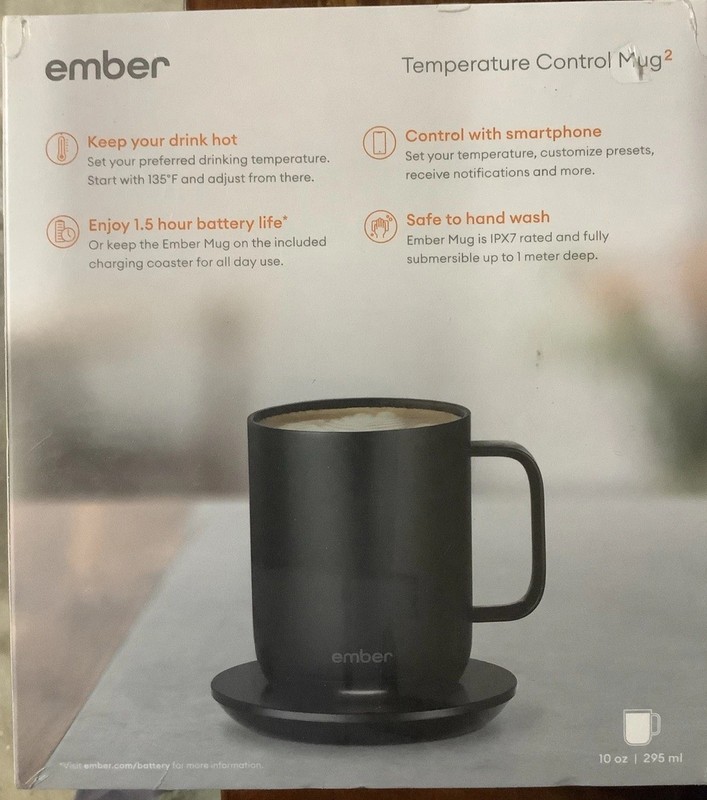 Ember 10 oz. Temperature Control Smart Mug 2 - Black. New Factory Sealed gallery