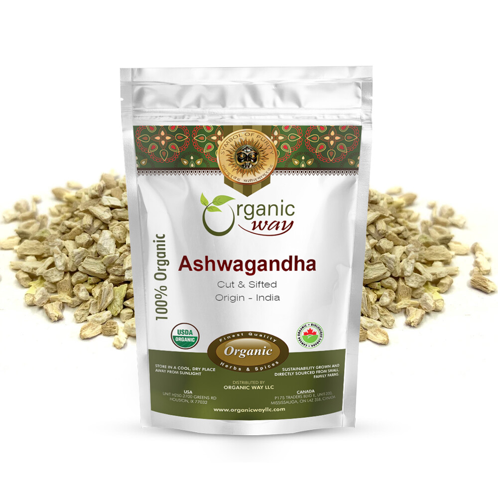 Organic Way Ashwagandha Root Cut & Sifted - Organic, Kosher & USDA Certified gallery