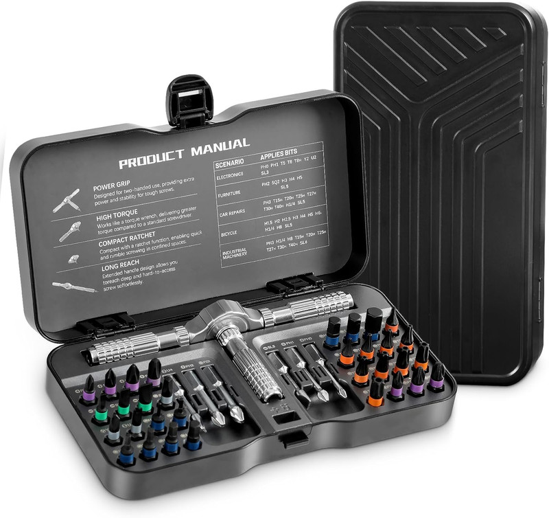40 in 1 Ratcheting Screwdriver Set,Multi S2 Steel Bits with Detachable Ratchet H gallery