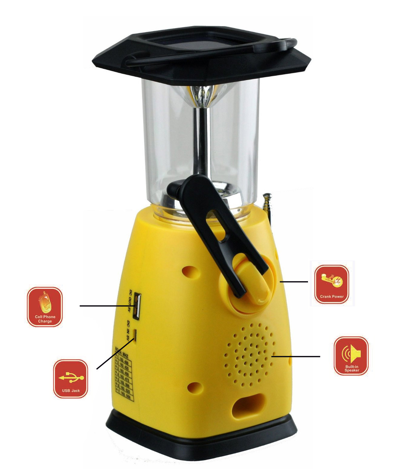 Kaito KA249W Solar Crank LED Camping Lantern with AM FM NOAA Weather Radio YLW gallery