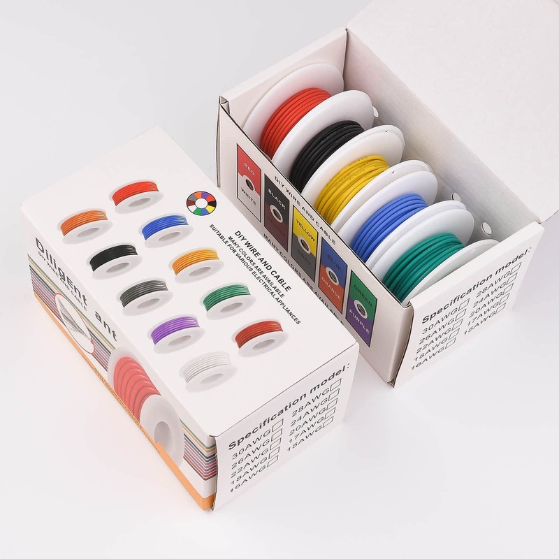 24 Gauge Wire Stranded Electrical Wire 24 AWG Electric Hook Up Wire Kit Flexi... gallery