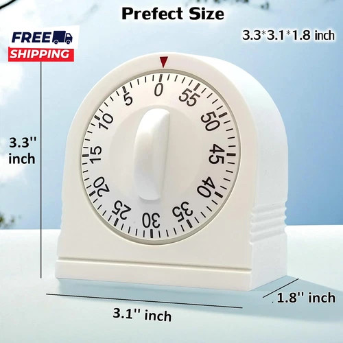 60 Minute Wind up Timer, Visual Mechanical Timer with Loud Alarm, Manual Countdo gallery