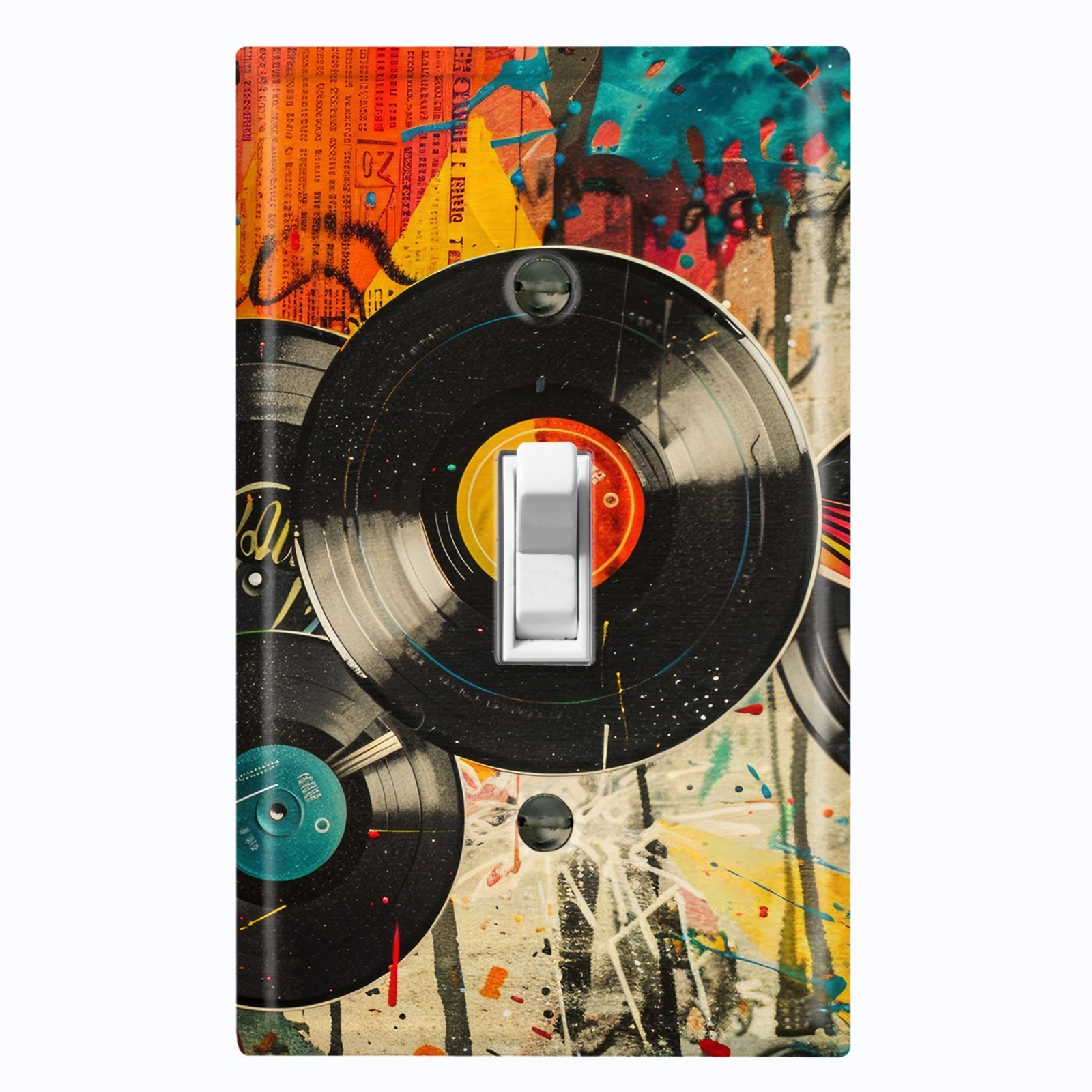 Metal Light Switch Outlet Cover Wall Plate Colorful Vinyl Music Records EWL106 gallery