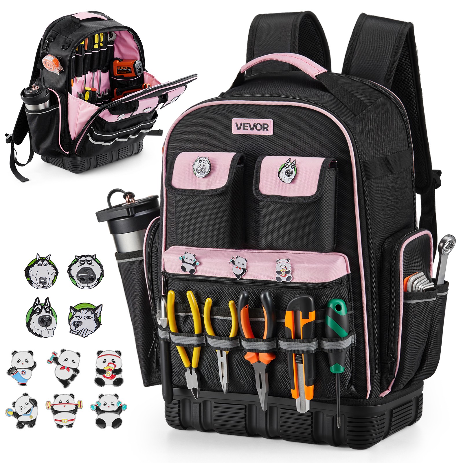 VEVOR Tool Backpack 56 Pockets Tear-resistant Jobsite Backpack for Electrician gallery