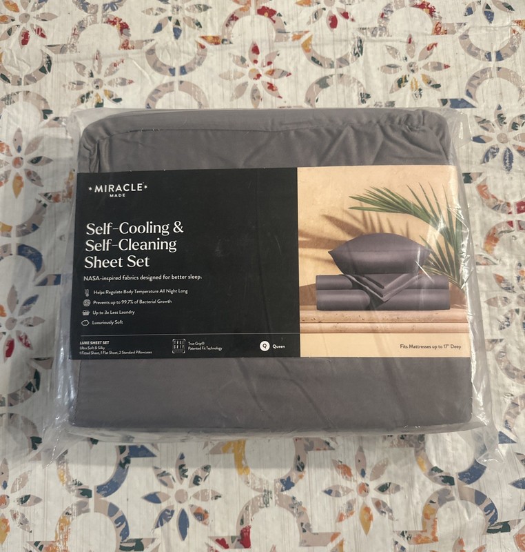 Miracle Made Self-Cooling Self-Cleaning Luxe Sheets Set Charcoal Gray Size QUEEN gallery