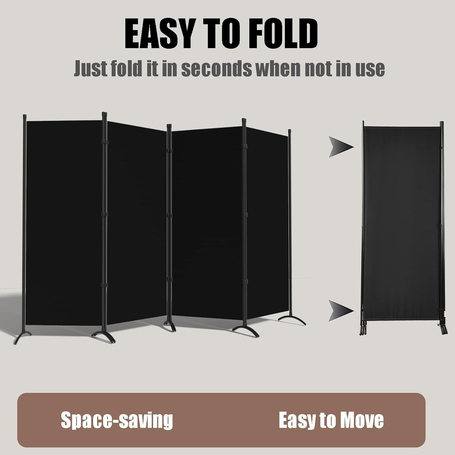 4-Panel Room Divider 88''W Freestanding Privacy Screen for Home & Office gallery