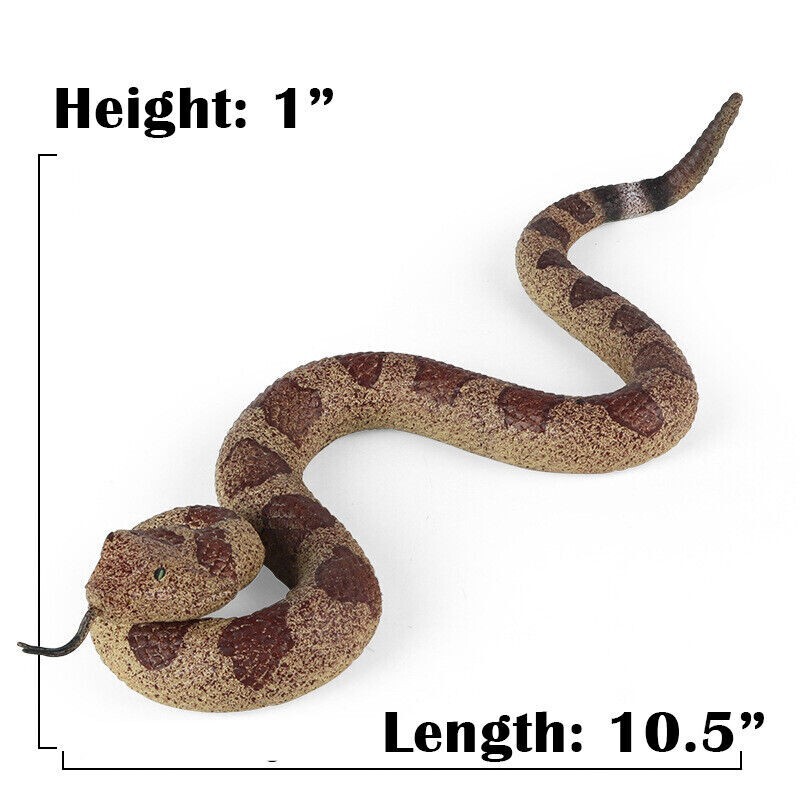 10.5" Realistic Lifelike Rattlesnake Snake Soft Scary Toy Prank Party Joke Prop gallery
