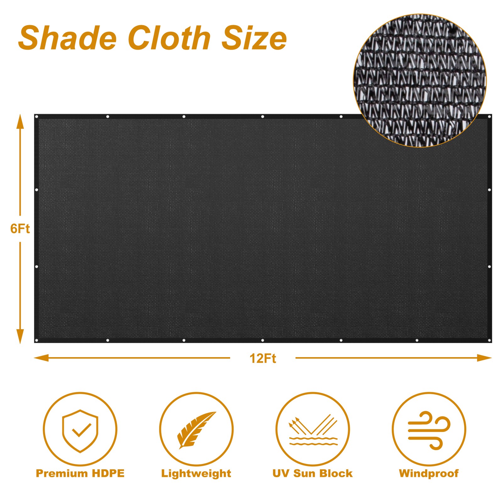60% Black Sunblock Shade Cloth Sun Mesh UV Resistant Net Sunblock Plant Garden gallery