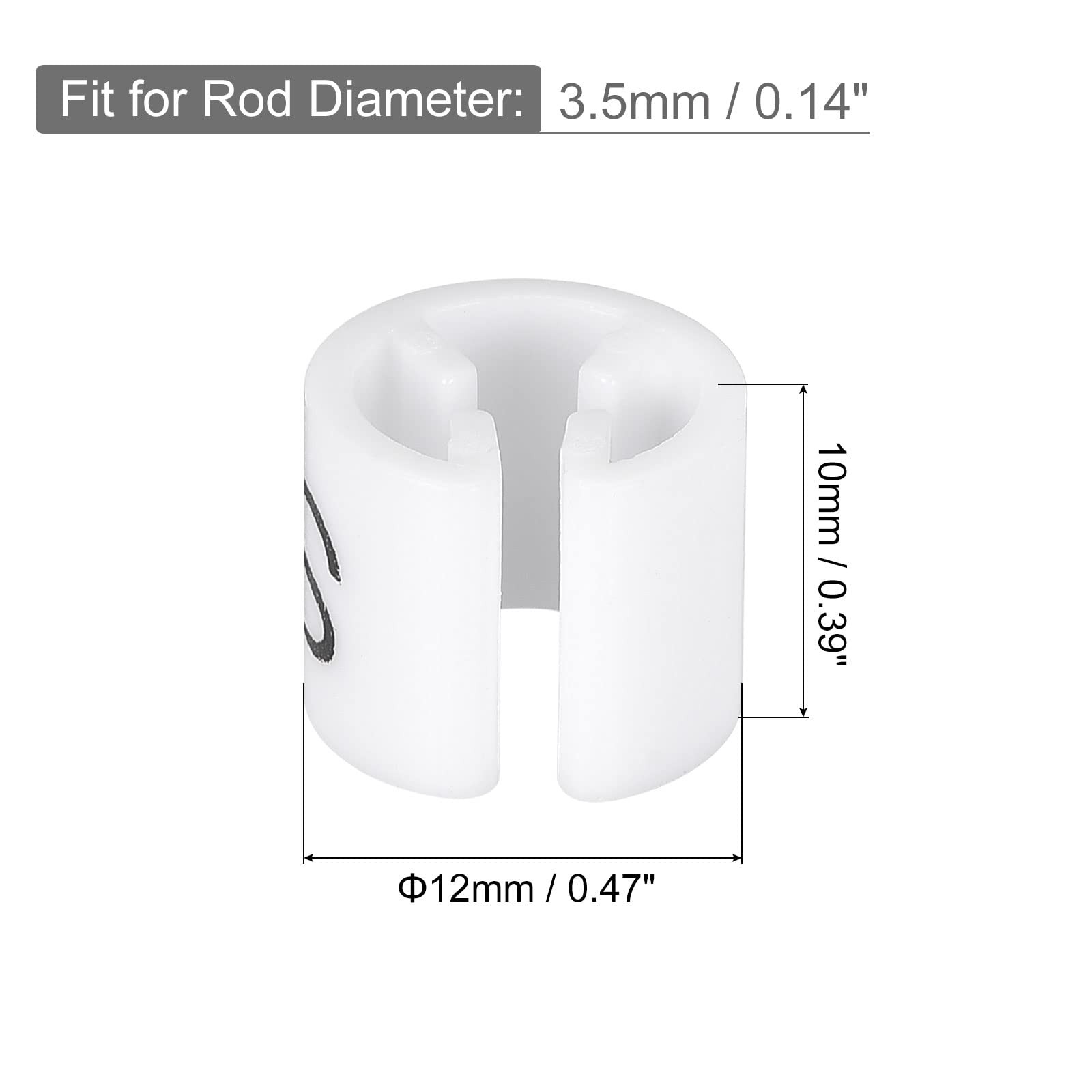 MECCANIXITY Clothes Hanger Marker S/M/L/XL/XXL/3XL Size Tag Fit 3.5mm, White gallery