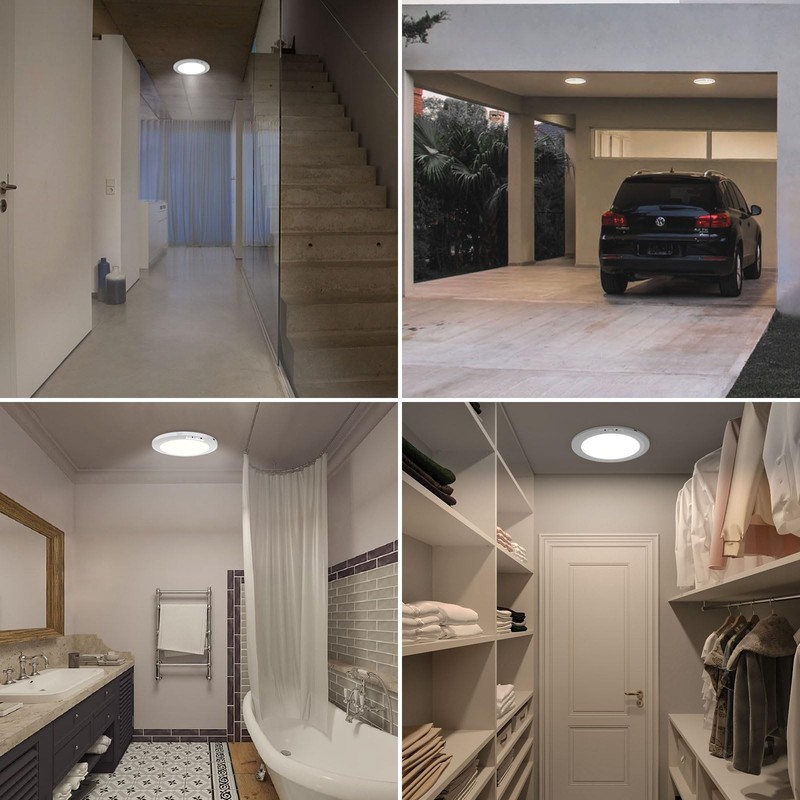 2/4 Pack Wireless Rechargeable Motion Sensor Ceiling Light with Remote Control gallery
