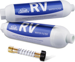 RV Water Filter – Inline Water Filter with Flexible Hose Protector – 2 Pack