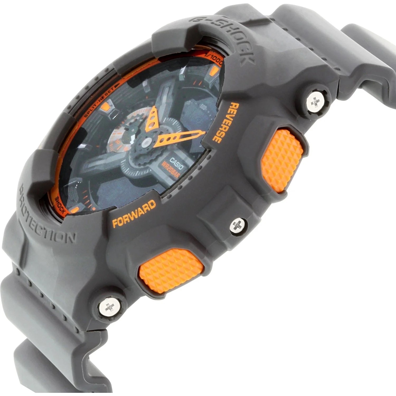 Casio G-Shock XL Analog Digital Watch with Neon accent Gray with orange gallery