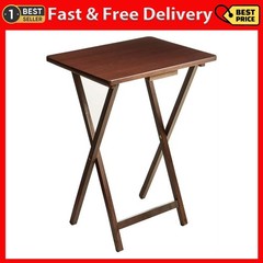 Mainstays Indoor Single Folding TV Tray Table – Walnut L 19 x W 15 x H 26