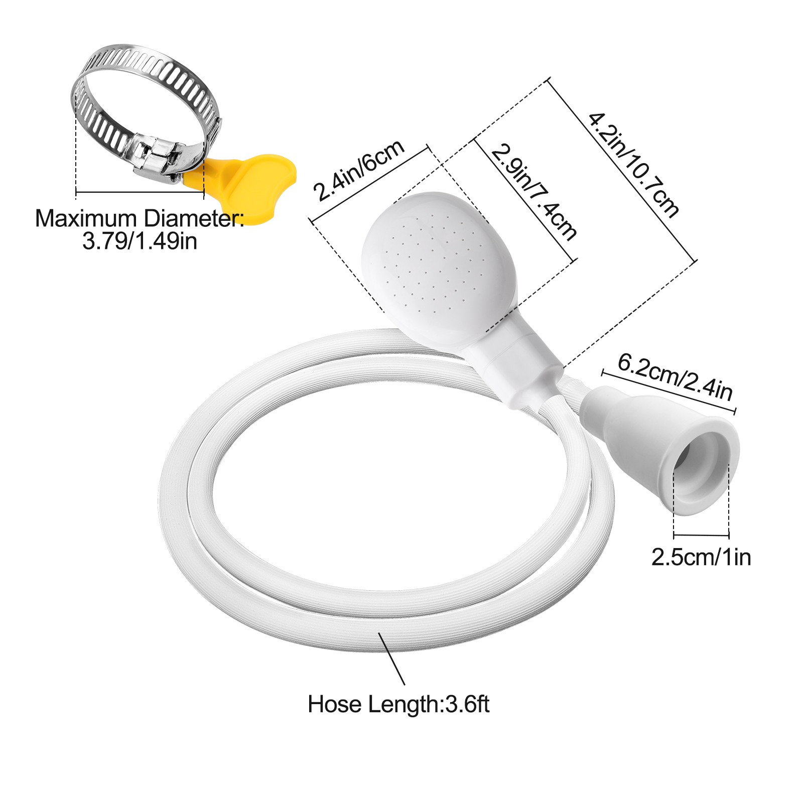 Portable Simple Shower Head with Hose & Clamp for Travel Outdoor Camping Garden gallery