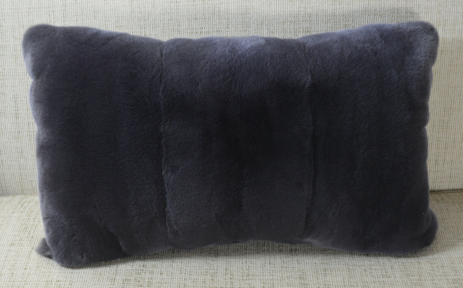 Real Gray Rex Rabbit Fur Pillow Genuine Grey cushion New gallery