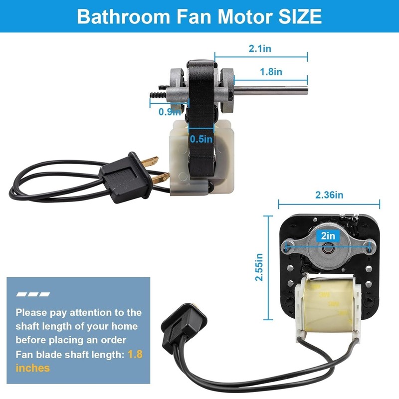 Reliable Bathroom Vent Fan Motor Replacement - 120V, Low Noise, Long-lasting Use gallery