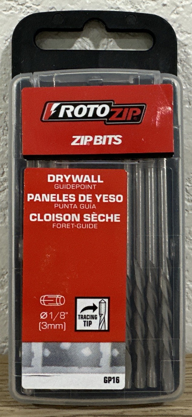 New Roto Zip GP16 1/8" Guidepoint Drywall Cutting Zip Bit, 16-Pack gallery