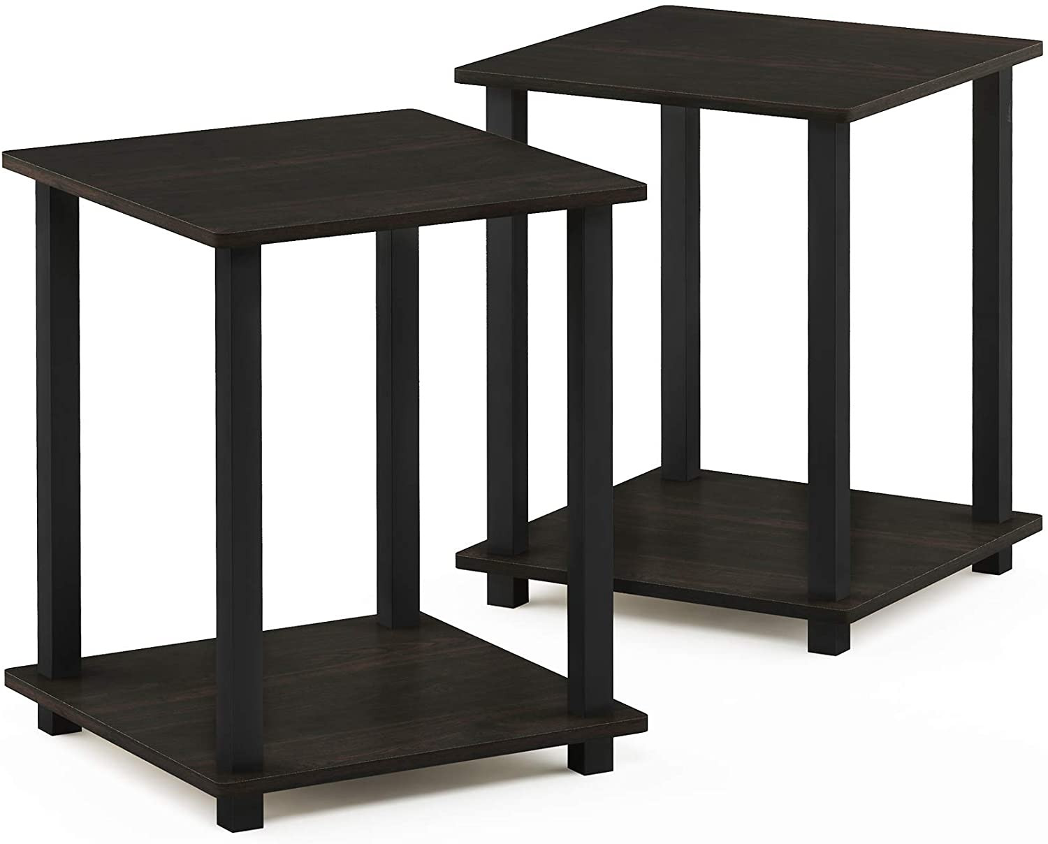 End Table Simplistic Set of 2 Espresso And Black NEW gallery