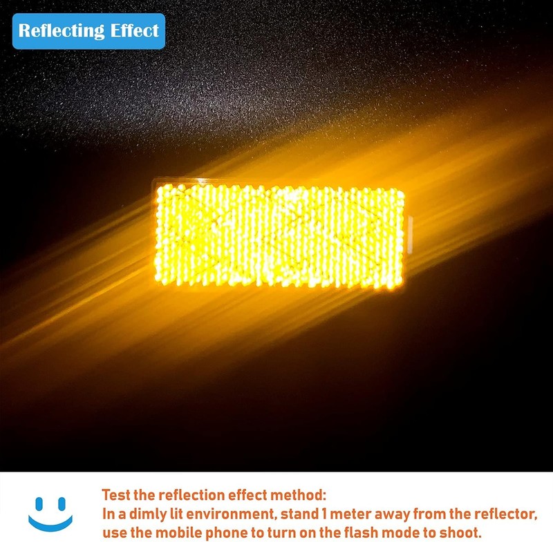 DOT CCC 2pcs Rectangle Reflector Self Adhesive Stick on Trailer D Color: Amber gallery