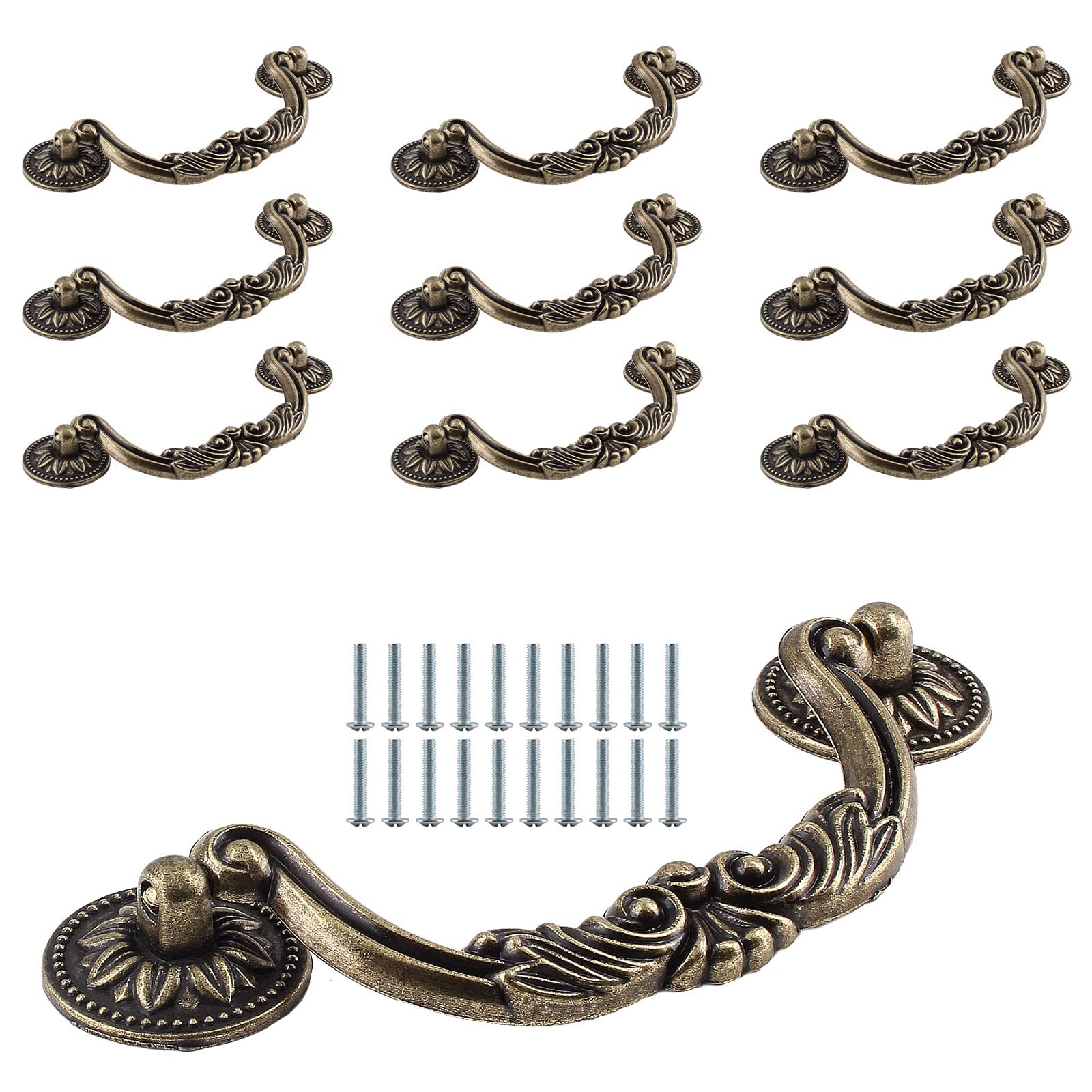 10 Pcs 5 Inch Hole Center Antique Drop Bail Pull Handles Furniture Handles Decor gallery