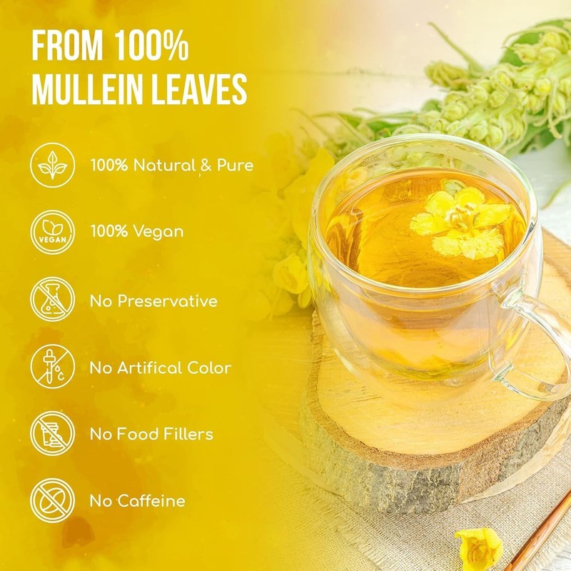 40 Mullein Leaf Tea For Lungs, Great Lung Detox For Smokers, Handmade, 100% N... gallery
