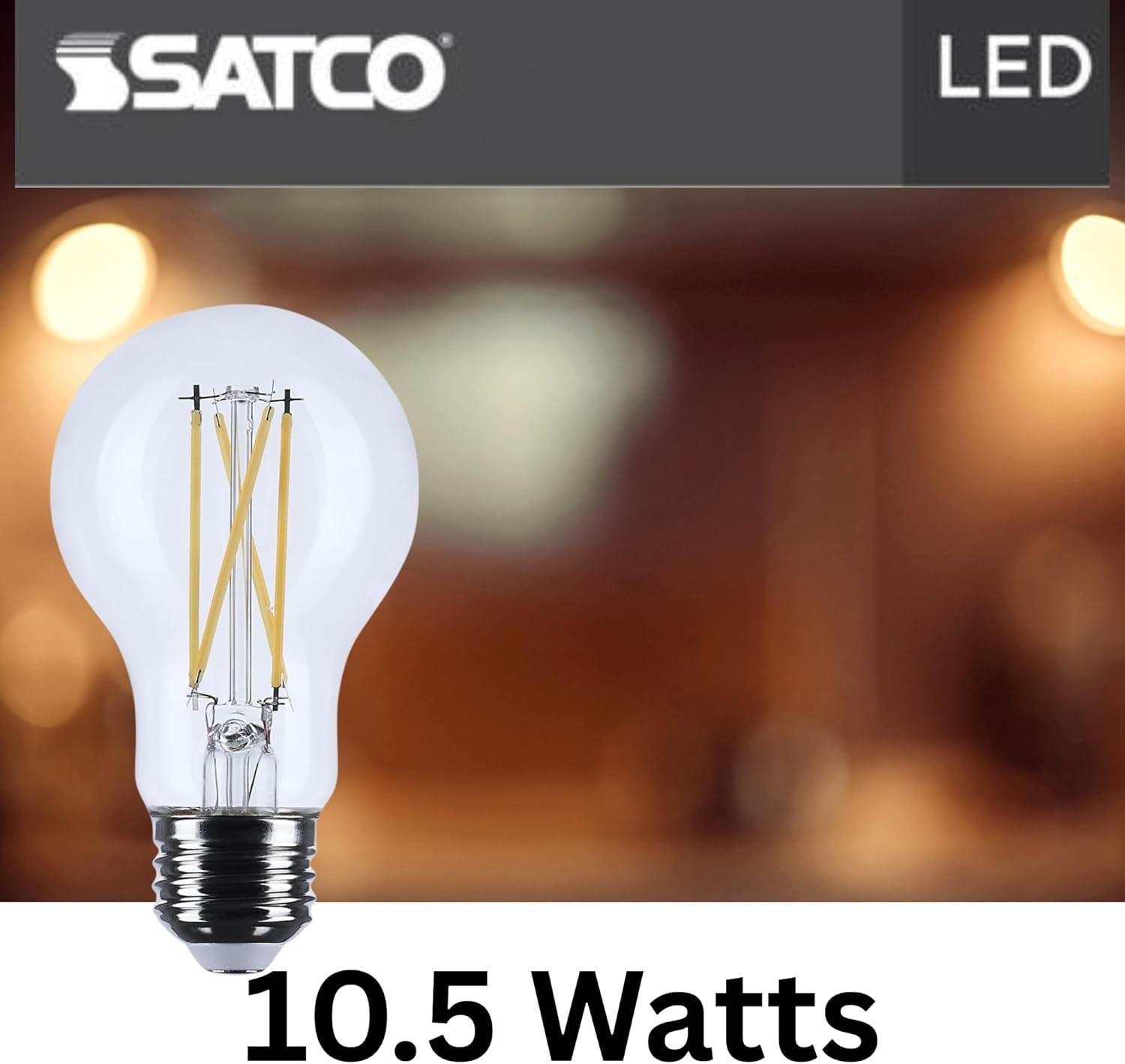 SATCO S12469 - 10.5 Watt A19 LED Light Bulbs - 3500K - 120 Volts (6 Pack) gallery