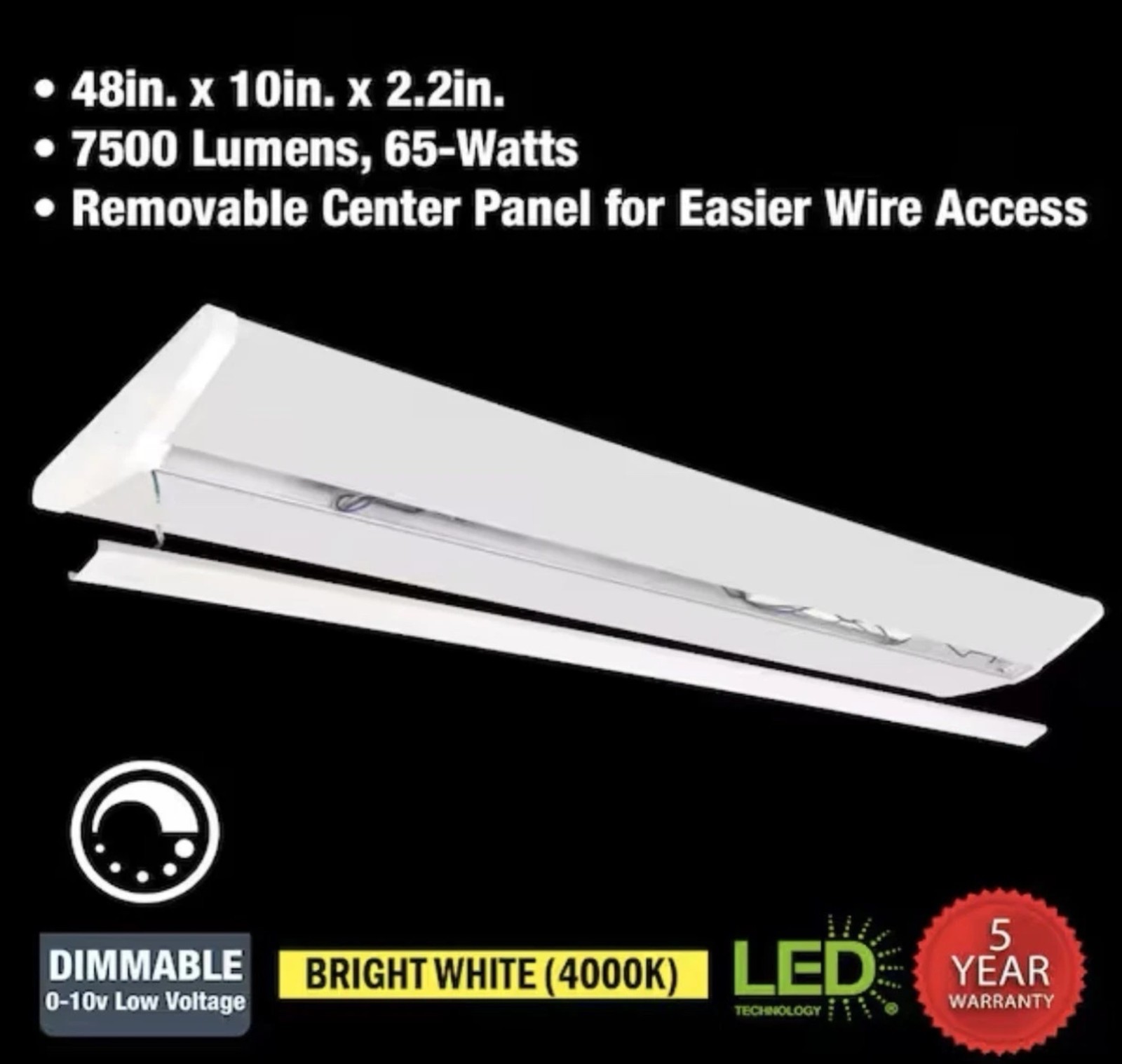 Commercial Electric, 1006-347-267, LED, Wrap Light, 4ft, Bright White, 7500 gallery