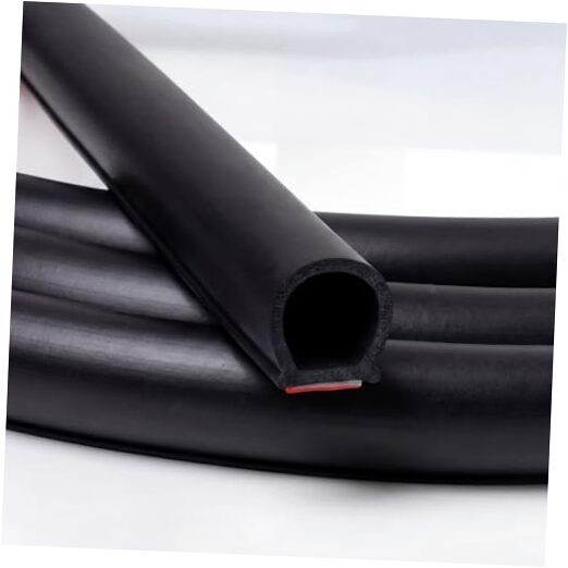Pangda 16Ft D Shape Rubber Weather Stripping Foam Self 16ft L 3/8" W × 1/4" H