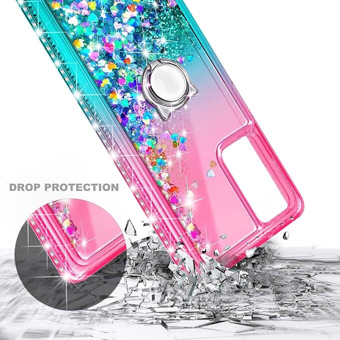 For Gabb Phone 3 Pro Case Liquid Glitter Phone Cover w/ Tempered Glass & Lanyard gallery