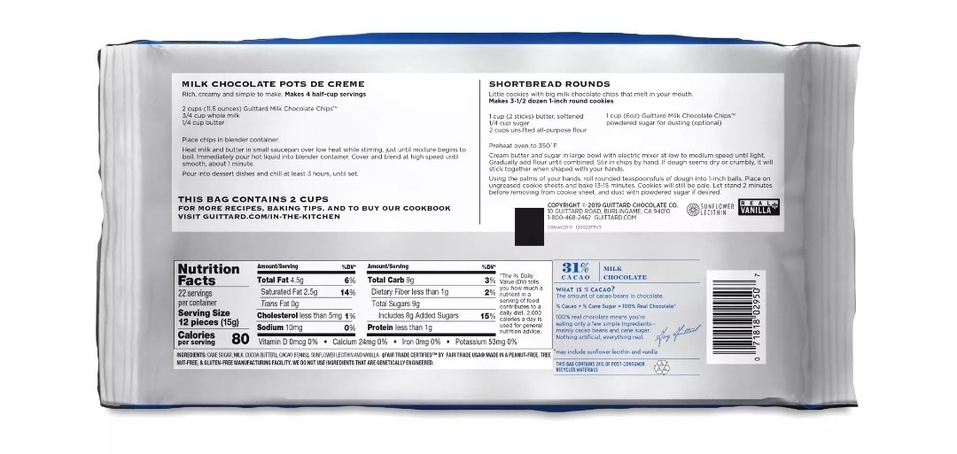 2 Pack Guittard Baking Chips, Milk Chocolate, 11.5 oz Free Shipping gallery