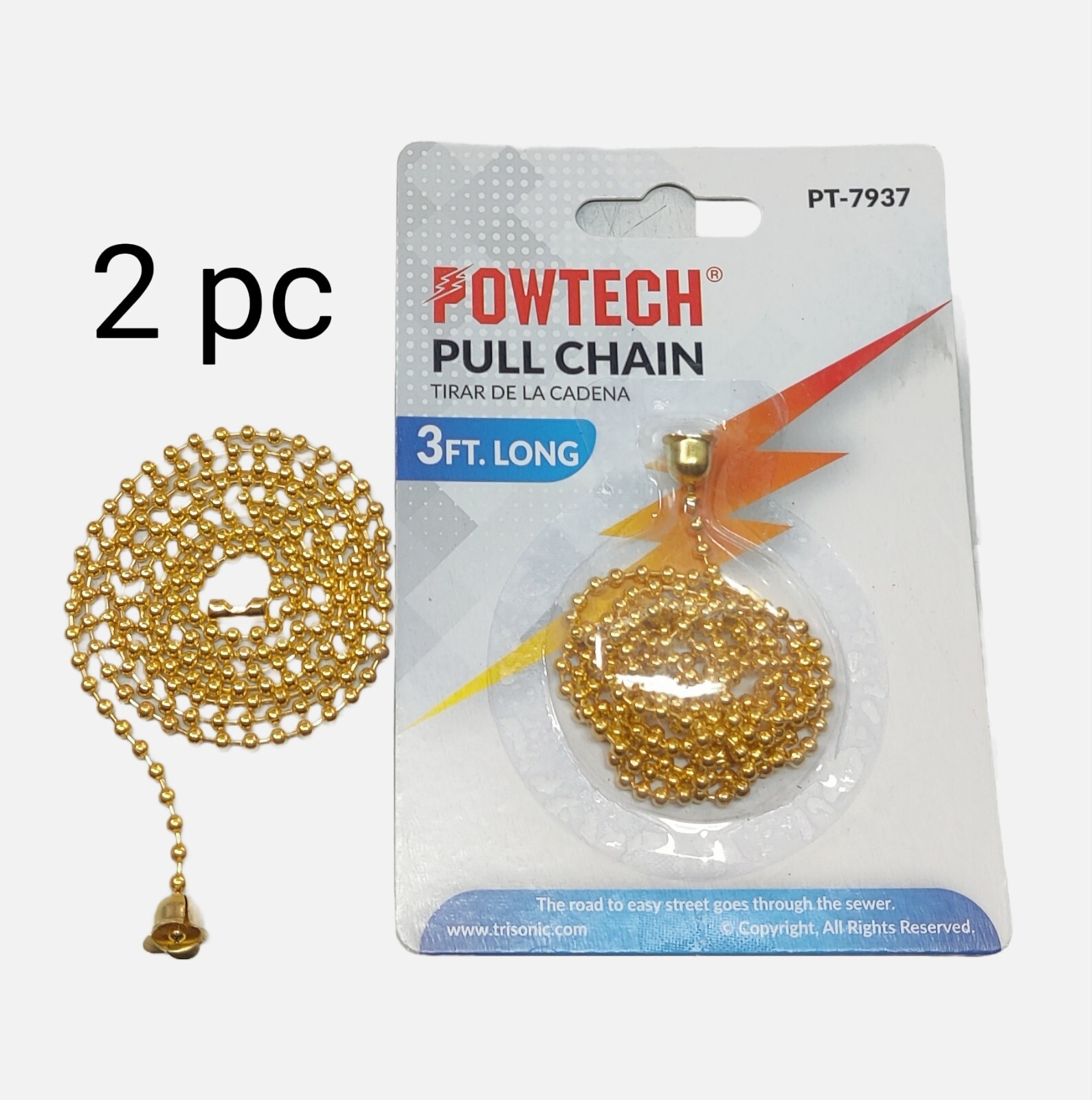 Ceiling Fan Pull Chain Extension With Connector Gold Color 2pc 3 Ft Each gallery
