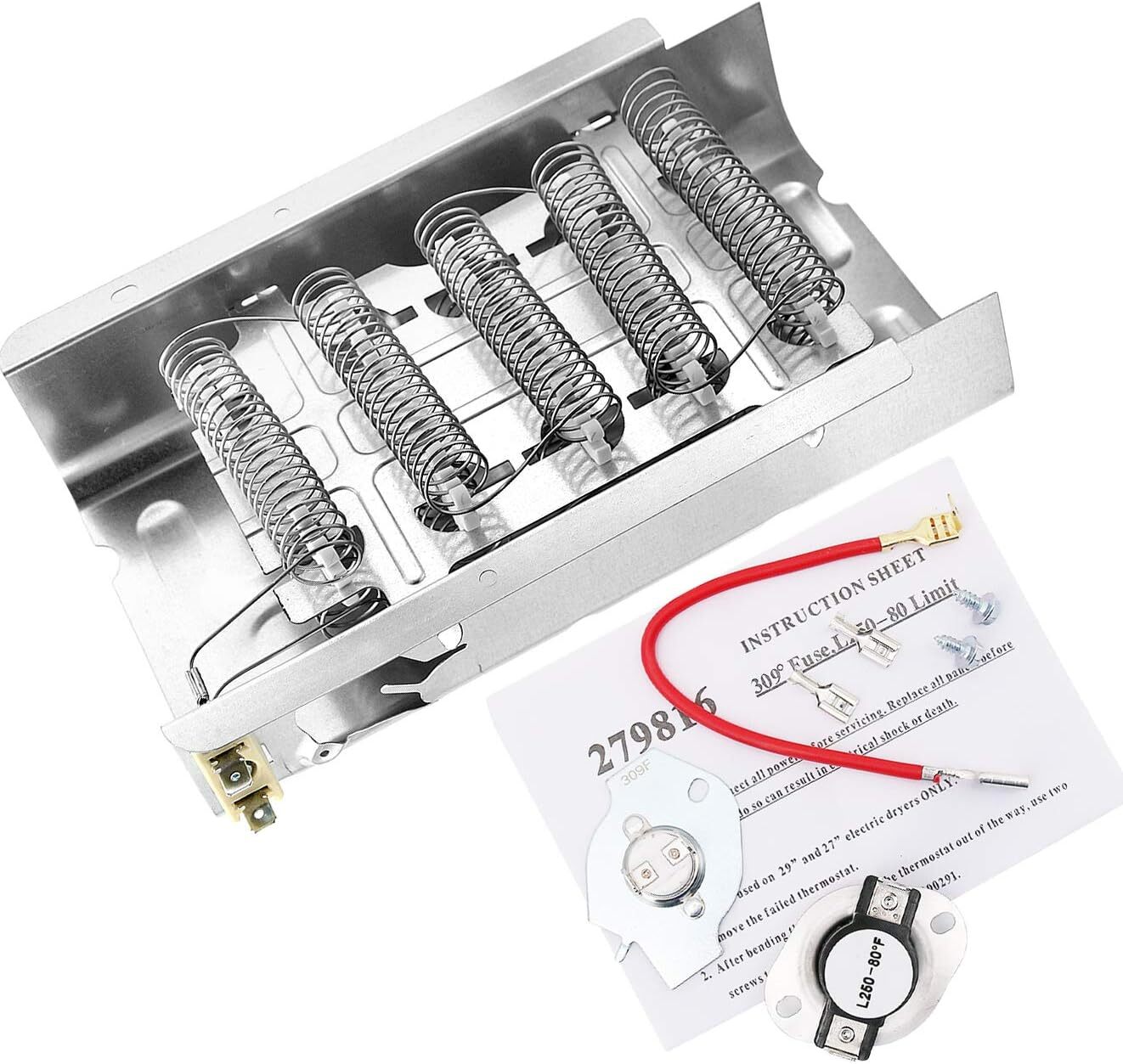 279838 & 279816 Dryer Heating Element and Thermostat Combo Pack fit Whirlpool gallery